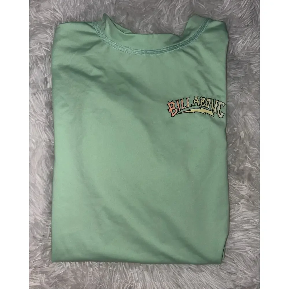 Billabong Adult S UVA/UVB Block Green Rashguard. Grt Quality & Condition